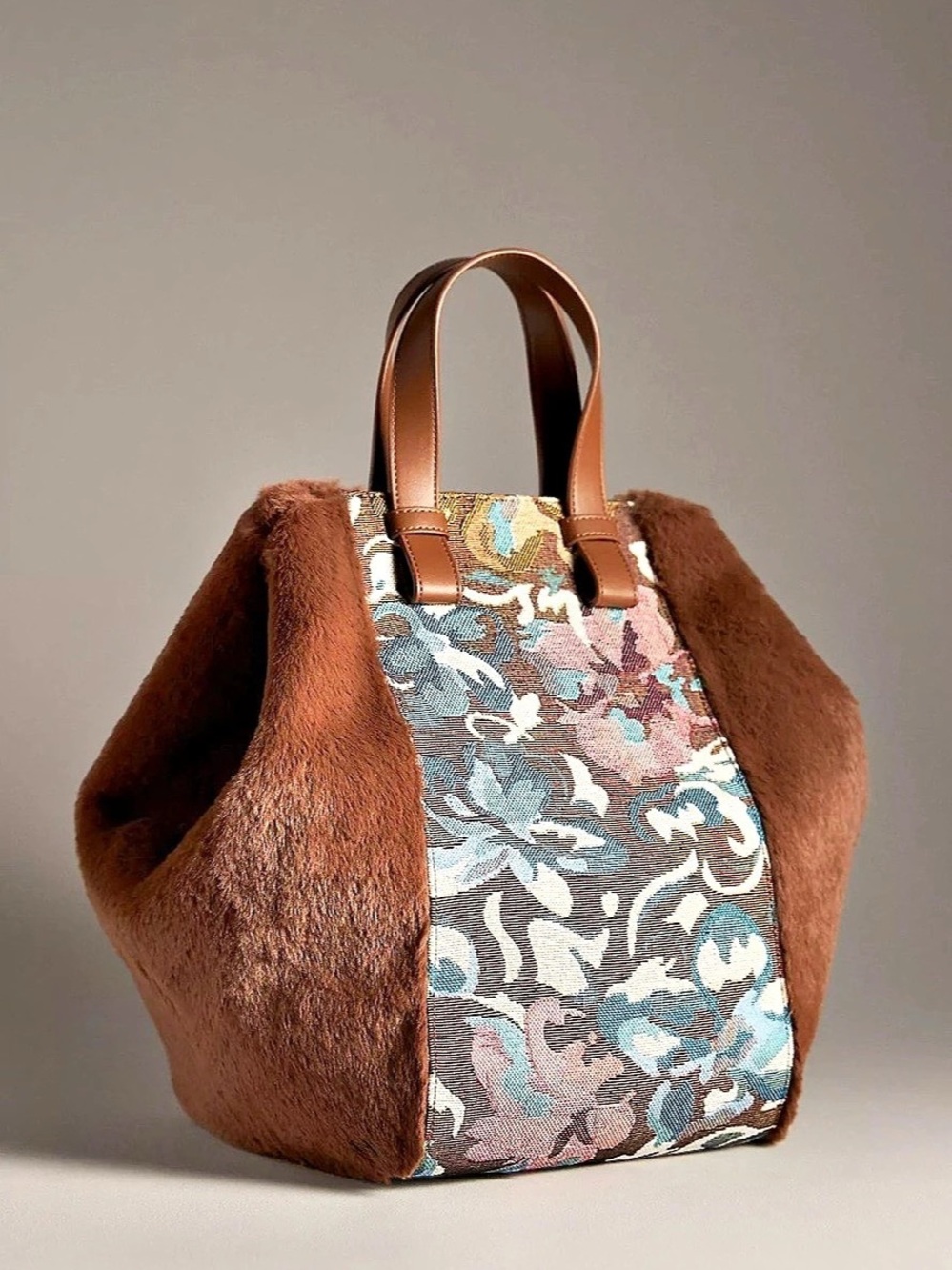 Velvet Two-Tone Satchel by Anthropologie